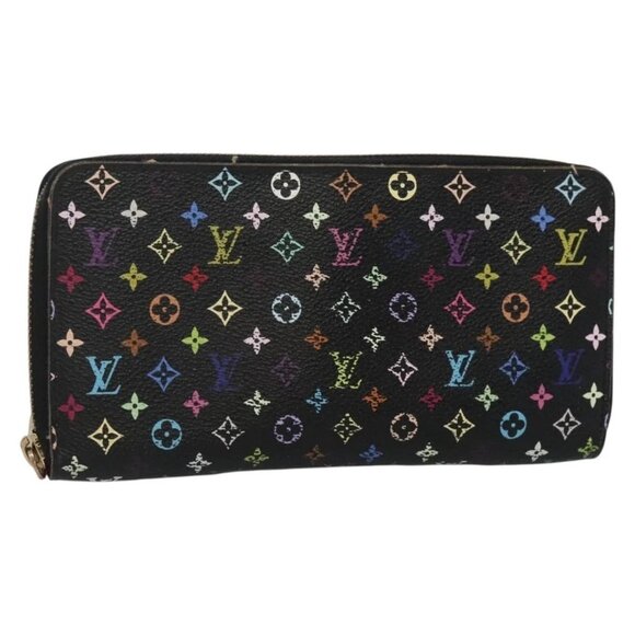 LOUIS VUITTON Monogram Multicolor Zippy Wallet Long Black M60243 LV Auth BA4571 - Picture 1 of 16